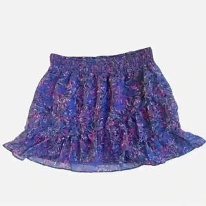 French Connection Floral Ruffle Skirt Womens S Pull On Elastic Waist Boho FCUK